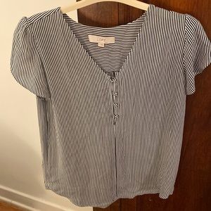 Navy/white striped Loft blouse